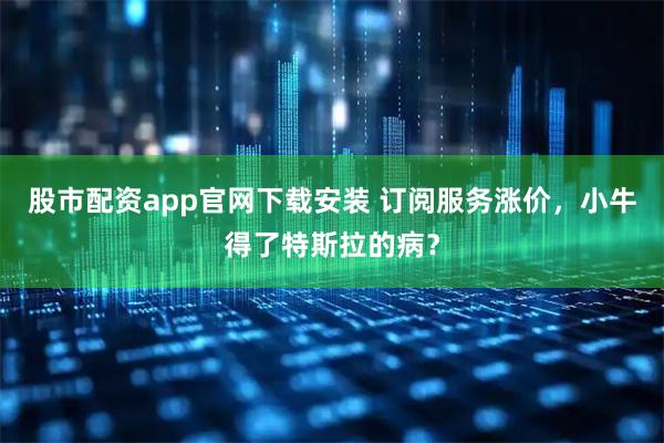 股市配资app官网下载安装 订阅服务涨价，小牛得了特斯拉的病？